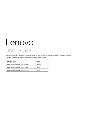 Lenovo ideapad 110-15acl user manual pdf